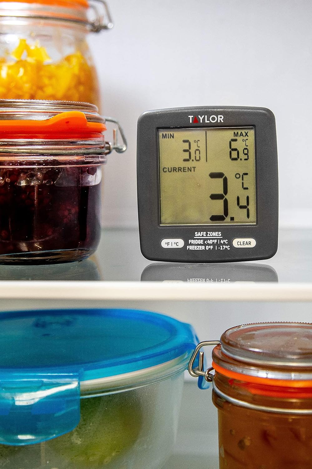 Pro Freezer Thermometer, Energy Saving, Current-Min-Max Temperature Display, -4°F to -140°F Range, Black