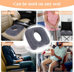 Inflatable Hemorrhoid Pillows, Donut Pillow for Tailbone Pain, Adjustable Inflatable Seat Cushion for Bed Sores, Postpartum Pregnancy, Car Seat, Airplane, 17.7'' x 15.4'' x 4.3''(Grey)