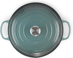 Signature 21180263602430 Enamelled Cast Iron Shallow Casserole Dish With Lid, 26 cm, 2.2 Litres, Ocean