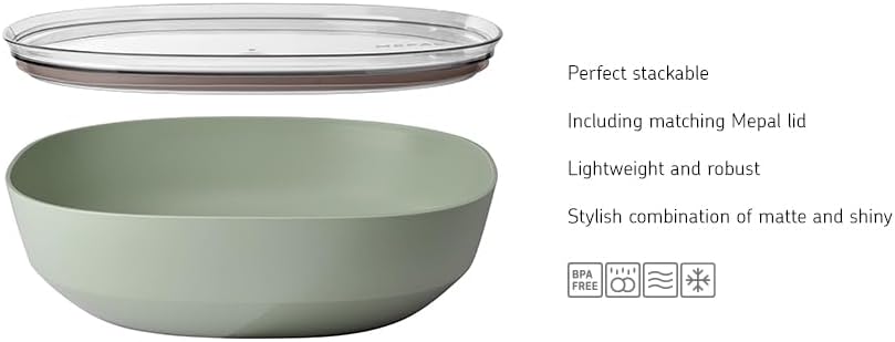 Serving Bowl with lid Silueta - Dishwasher & Microwave Resistant - Salad Bowl - Tapas Bowls - Tableware - 4000 ml - Nordic White Secondary image