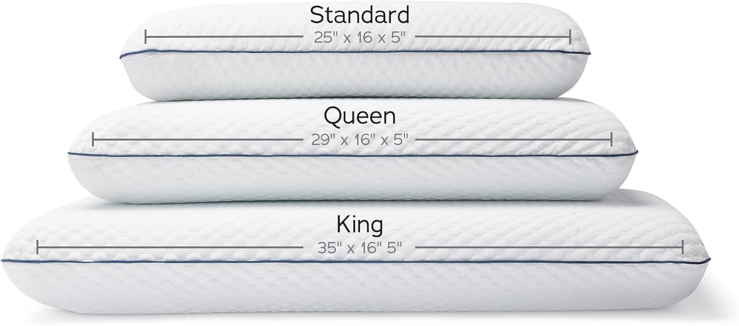 WEEKENDER Gel Memory Foam Pillow – 1 Pack Standard Size – Ventilated - Washable Cover,White (Package may vary)