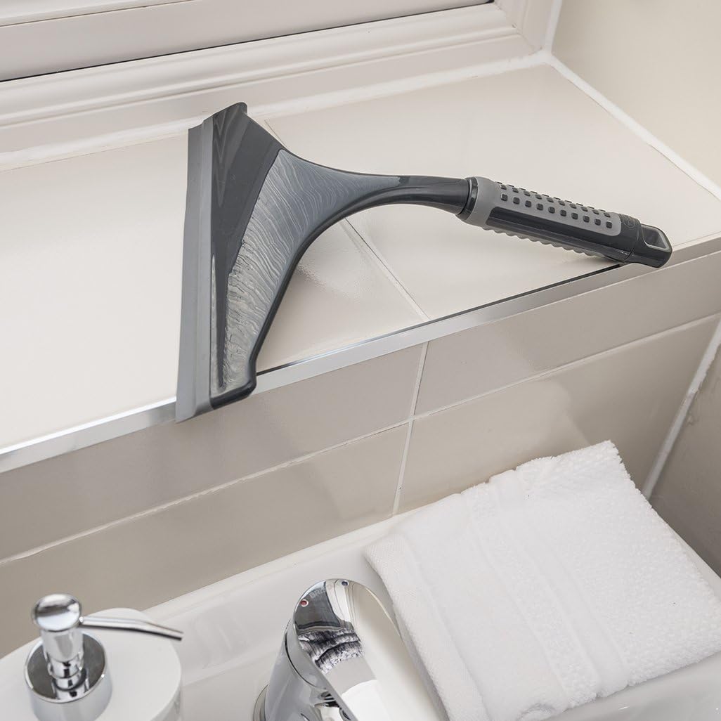 ComfiGrip Shower And Window Squeegee In Metallic and Graphite, 4 x 24 x 27 cm