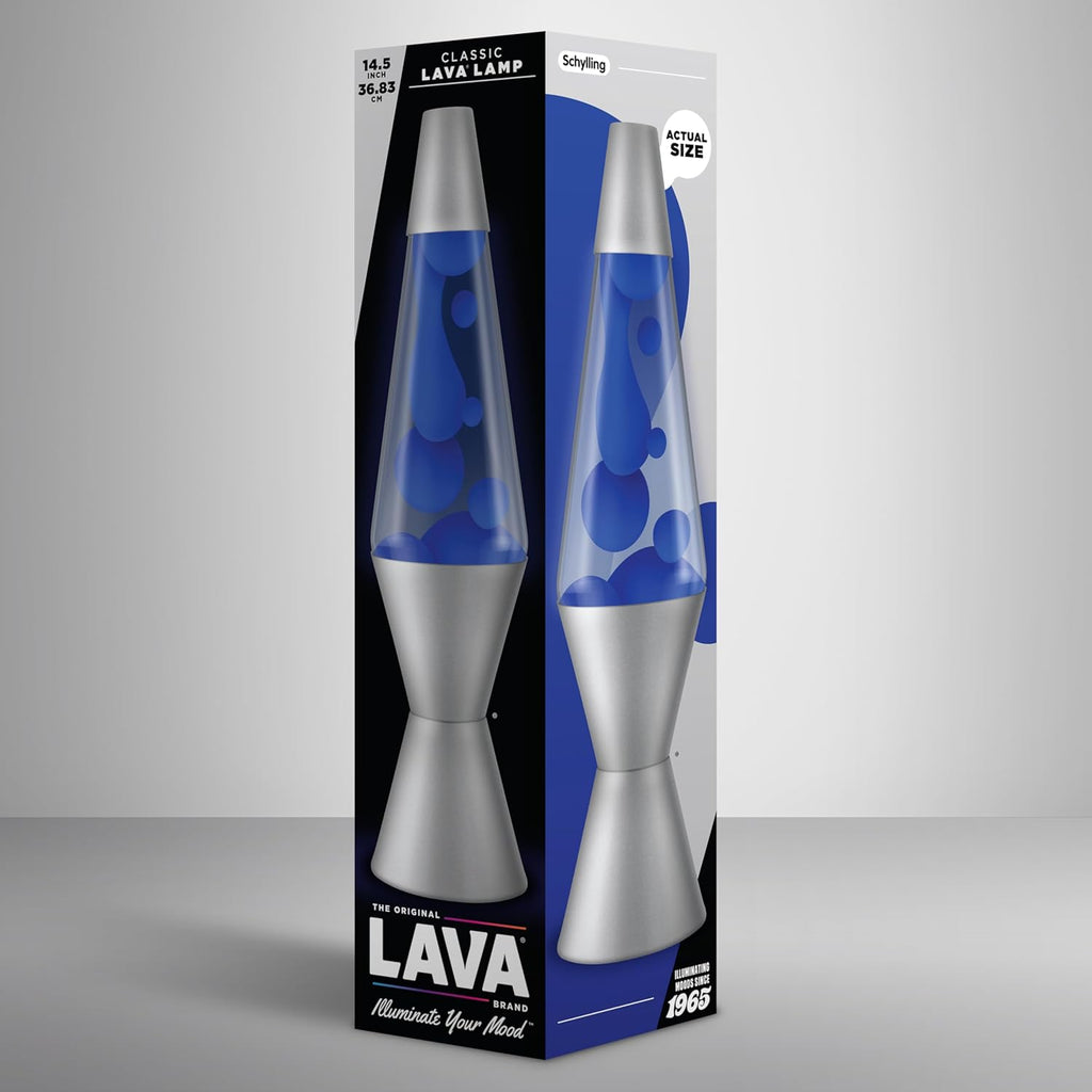 Lamp - 14.5"- The Original Motion Lamp - Blue and Clear Liquid with Silver Base - Item #2113