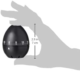 60 Minute Egg Shaped Timer, In a Black Colout with clear and easy to read White Markings, Perfect for Kitchen use and ideal for many tasks around the home