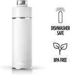 Ninja Thirsti Water Bottle and Flask 530 ML With Leak-Proof Lid, Designed For Carbonated, Hot & Cold Drinks, Ideal For Travel & Sports, Triple Insulated, Stainless Steel Bottle, White, DW1801EUUKWH