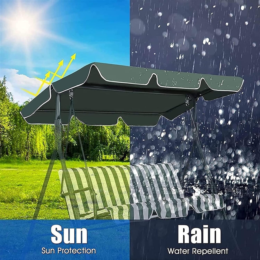 Swing Chair Canopy Replacement, 2 & 3 Seater Garden Swing Seat Cover – Waterproof, Windproof, Anti-UV, Heavy Duty Rip Proof Hammock Top Cover,replacement canopy (Cover Only) (Size : 164 * 114 15cm)