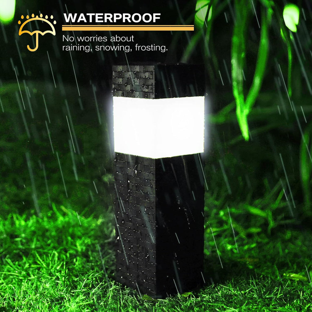 Solar Lights Outdoor Garden, 8 Pack Garden Lights Solar Powered Waterproof, Rattan LED Pathway Lighting Solar Powered Path Light Decoration for Patio Driveways Landscape Lawn Yard, White