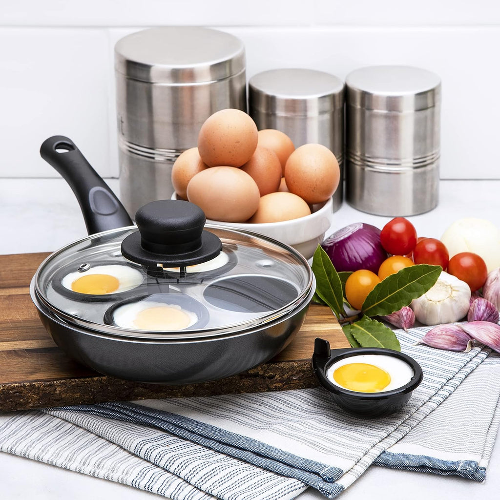 Sapphire P063 20 cm 4-Cup Egg Poacher , Black