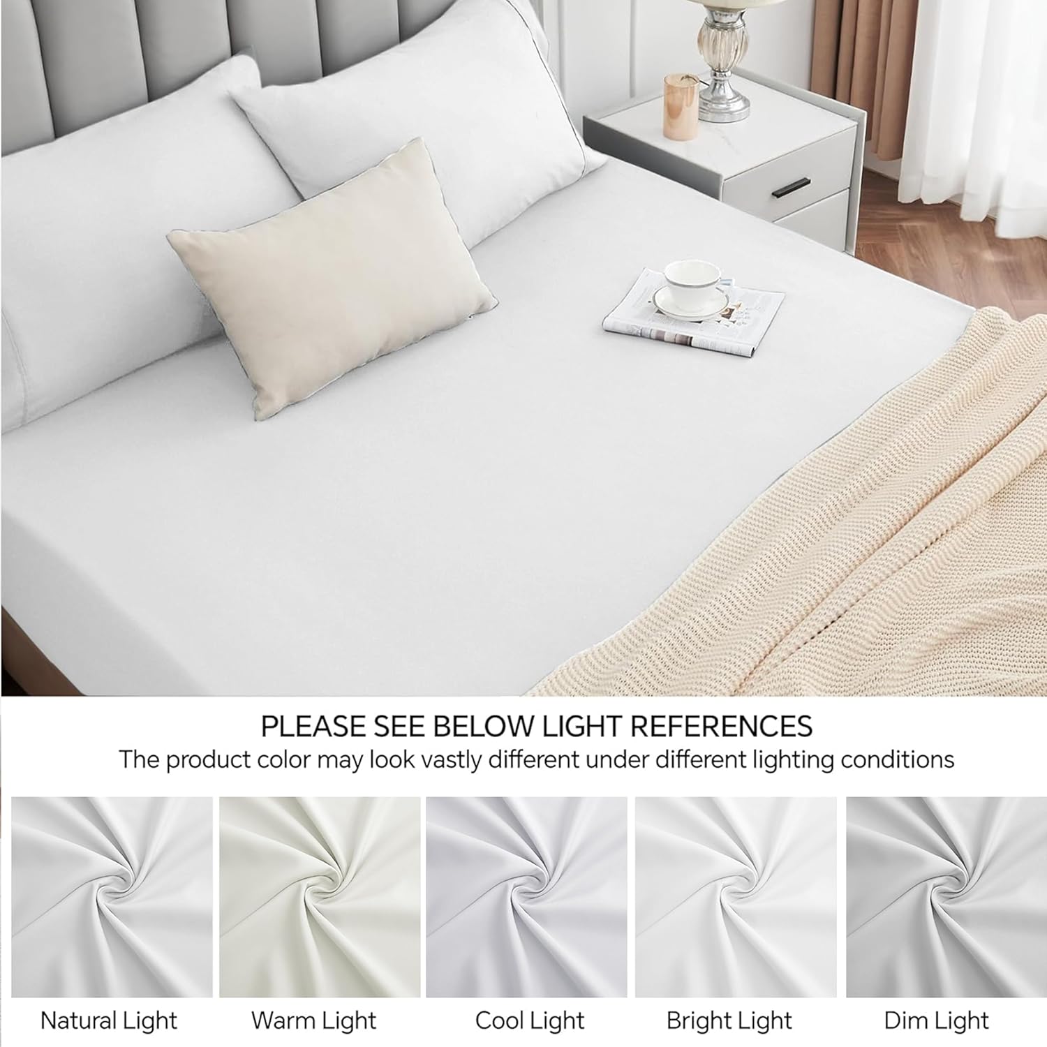 Double Fitted Sheet 100% Egyptian Cotton 300TC Hotel Quality 30 cm White Fitted Bedsheets