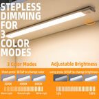 Motion Sensor Lights Indoor (30cm), 3 Pack 60 LED Under Cabinet Lights 6000K, USB Rechargeable Battery Powered Night Lights with Magnetic Strip for Kitchen, Wardrobe, Garage, Stairs, Bedroom