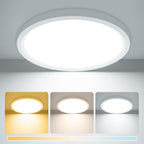 zemty 15W 1800LM LED Ceiling Light, Bathroom Lights Ceiling 3000K/4000K/6500K, IP44 Waterproof, Ultra Thin Round Flush Ceiling Light for Bedroom,Kitchen, Living Room,Toilet,Utility Room 18cm