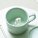 Coffee Milk Tea Ceramic Mugs 3D Animal Morning Cup Best Gift for Morning Drink Weddings Birthdays Gifts for Women Father's Day Mother for Girls Boys