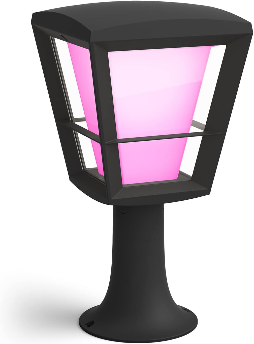 Econic White and Colour Ambiance LED Smart Garden Pedestal [Standing Lantern], Works with Alexa, Google Assistant and Apple Homekit Main image