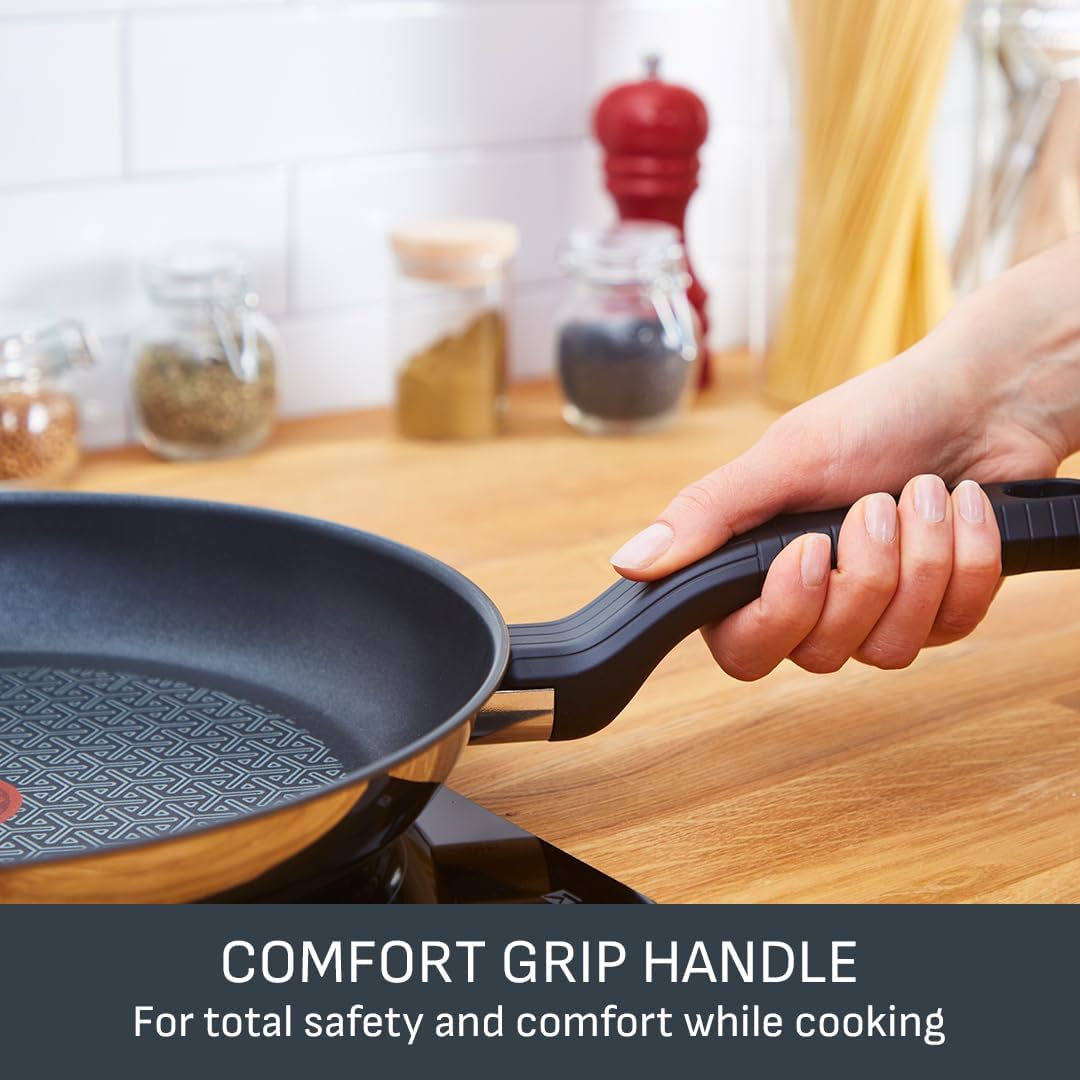 Comfort Max 20cm Stainless Steel Frying Pan – Durable Non-Stick Pan with Thermo-Spot Heat Indicator, Induction Compatible Base, Comfortable Grip Handle, G7260244