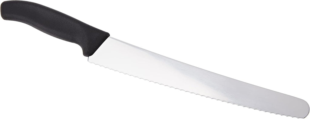 Swiss Classic, Pastry Knife, Extra Sharp Blade, Wavy Edge, 26 cm, Plastic Handle, Stainless Steel, Black