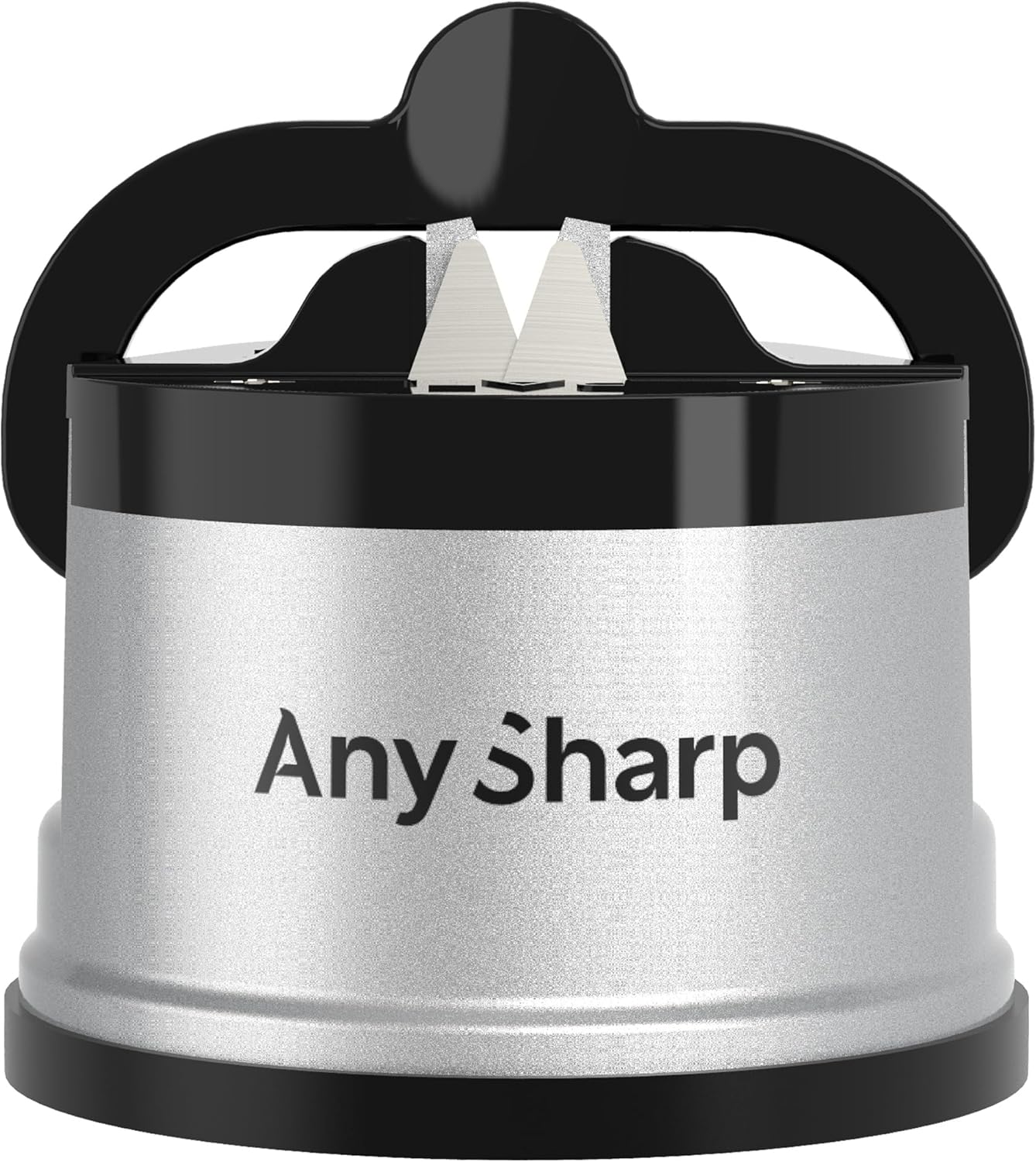 Knife Sharpener, Hands-Free Safety, PowerGrip Suction, Safely Sharpens All Kitchen Knives, Ideal for Hardened Steel & Serrated, World's Best, Compact, One Size, Silver Main image