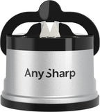 Knife Sharpener, Hands-Free Safety, PowerGrip Suction, Safely Sharpens All Kitchen Knives, Ideal for Hardened Steel & Serrated, World's Best, Compact, One Size, Silver