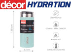 Double Wall Stainless Steel Travel Mug - Keeps 4 Hours Hot - 12 Hours Cold - Car Cup Holder Compatible - Removable Screw Top Lid - 200ml Mint.