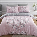 Premium Heart Duvet Cover Single Pink, Soft Printed Bedding Sets, Warm & Cosy Quilt Covers, 705864