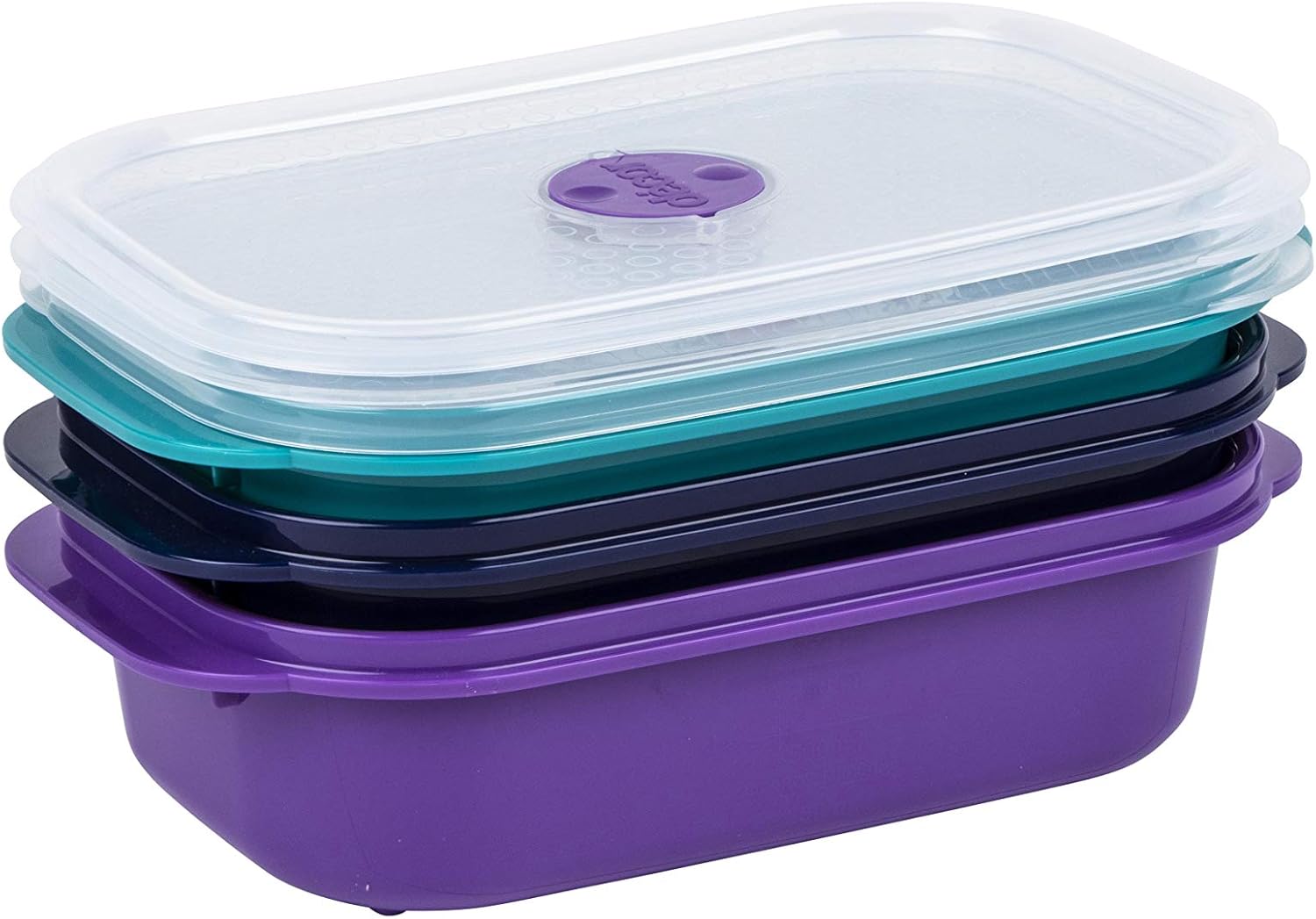 Microsafe Jewel Food Containers Set | 3 Pack - 3 x 900ml | Meal Prep | Steam Release Vent | Microwave, Dishwasher & Freezer Safe | Assorted Colours
