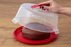 Cake Caddy with Clear Lid – Secure Cake Storage & Transport Container | Serve & Display on the Same Base | Ideal for Bakes, Treats & Special Occasions