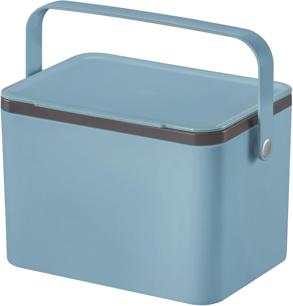 Food Waste Compost Bin, Kitchen Countertop Food Waste Caddy, Titanium Blue, 4 Litre
