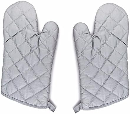 Linwnil New 1 Pair Heat Resistant Oven Gloves New Cotton Oven Mitts Kitchen Gloves High Temperature Cooking Tool BBQ Gloves (13Inch)