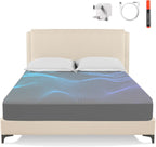 Grounding Bed Sheet Super King Size, 95% Organic Cotton & 5% Pure Silver Fiber, Elastic Full Wrap Grounding Mat for Improved Sleep & Better Working(Grey,198×203+38CM)