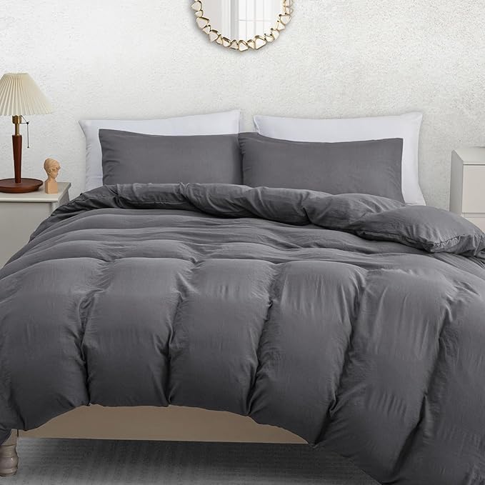 Single Duvet Cover Set Pack Of 4 - Pre-Washed Microfibre Bedding Set for Added Softness & Comfort - Lightweight Premium Quilt Cover Set for All Seasons With Zipper Closure