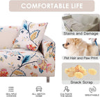 Stretch Sofa Coves, Polyester Spandex Printed Elastic Couch Sofa Slipcovers, 4 Seater Furniture Protector Covers, 88-114" Long with Anti-Slip Foam (DreamFlower)