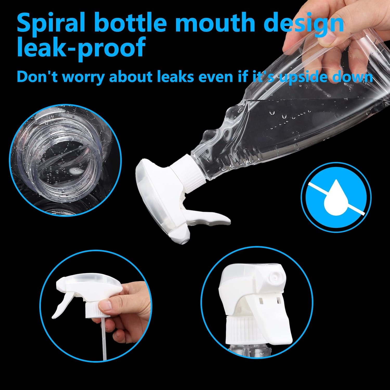 2 Pcs Transparent Empty Fine Mist Plastic Spray Bottle 500Ml Water Spray Bottle For Gardening Cleaning Air Freshening Hair Sprayer, material - Polyethylene Terephthalate