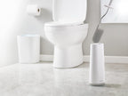 Flex - Smart Hygienic Silicone Toilet Brush with Holder Set, flexible anti-drip, anti-clog deep clean head - White/Grey