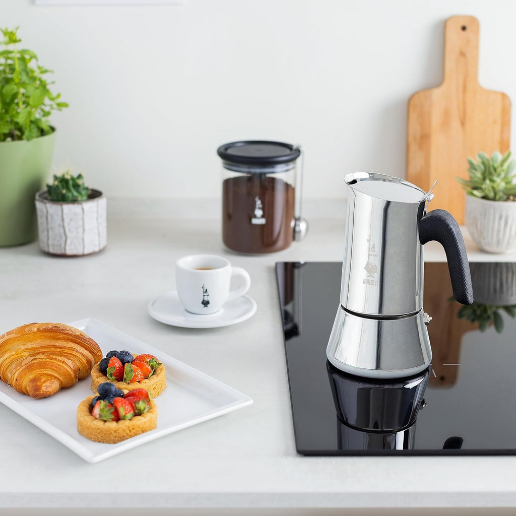 Bialetti New Venus Caffettiera in Acciaio Inox, Adatta all'Induzione, Argento, 4 Tazze,Silver