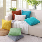 decorUhome Set of 2 Faux Fur Cushion Covers 30x50 cm, Decorative Soft Plush Fluffy Velvet Cushion Cover 12X20 Inch, Rectangle Boho Neutral Pillow Case for Sofa, Grey