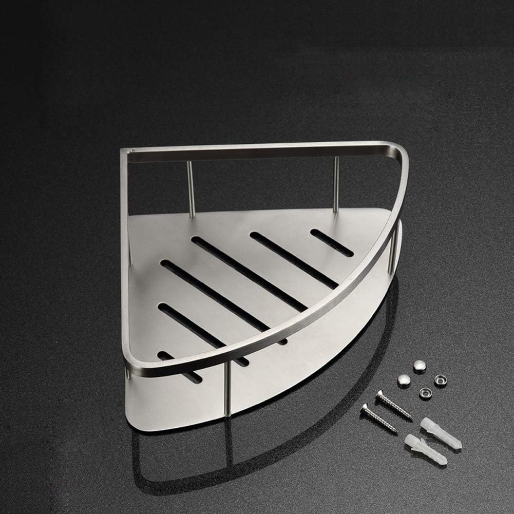 CS005 Wall Mounted Stainless Steel Bathroom Shower Corner Caddy Rust Proof, Brushed Steel