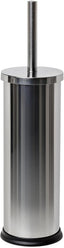 Toilet Brush | Stainless Steel | Satin Metal Finish | Inner Plastic Bucket Included | Modern & Easy-to-Clean Design | Maintains Bathroom Hygiene | Brush with Holder | 9 x 9 x 37 cm