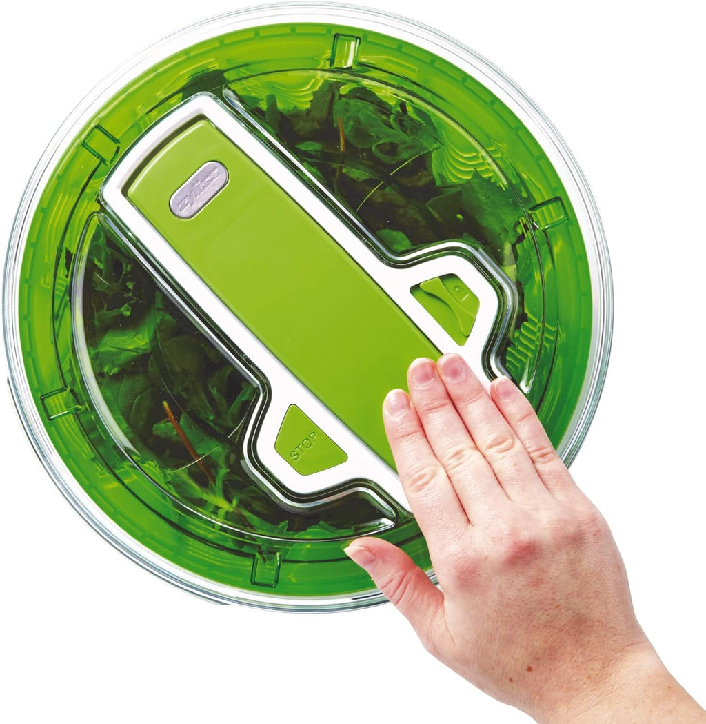 E940013 Swift Dry Salad Spinner, Large, Plastic, Green, Unique AquaVent™/One-Handed Fast Pump Action/Quick Brake/Non-Slip Base/Easy Cleaning