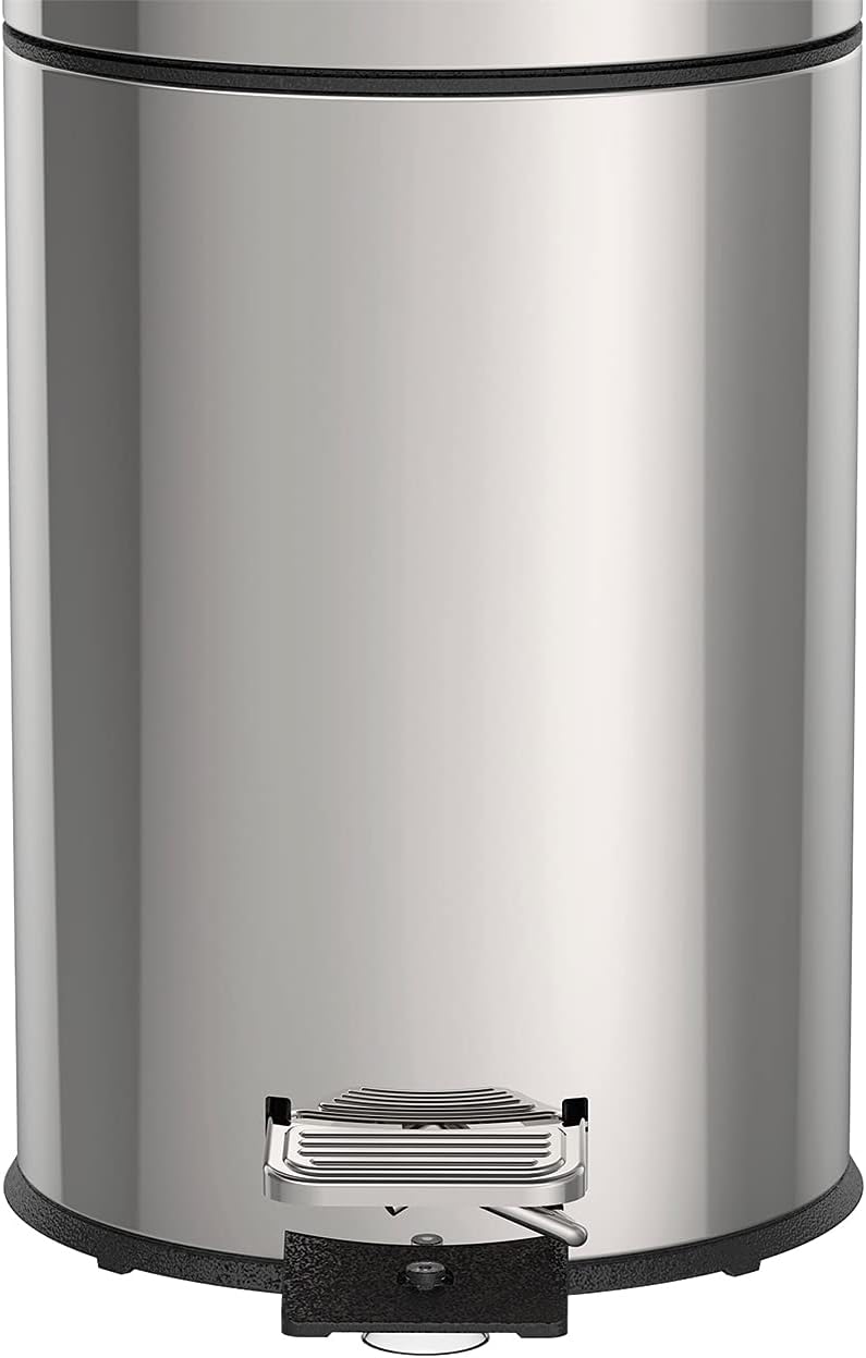3L Pedal Bin – Stainless Steel Bathroom Bin with Lid, 17 cm Diameter x 27 cm Height, 94538103