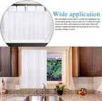 BANJlLl 2 Pack Extendable Net Curtain Rods (30-50cm) with 4 Sticky Hooks - No Drill Tension Rod for Windows.Bathroom, Rental Homes Strong Adhesive, White Lightweight Poles