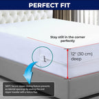 Bed Bug Mattress Protector, Anti Allergy Fully Zipped Waterproof Mattress Encasement with Zip dust mite cover King size (152 x 200+30cm)