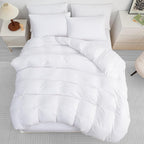 Double Duvet Cover Set - Pre-Washed Microfibre Bedding Set for Added Softness & Comfort - Lightweight Premium Quilt Cover Set for All Seasons With Zipper Closure