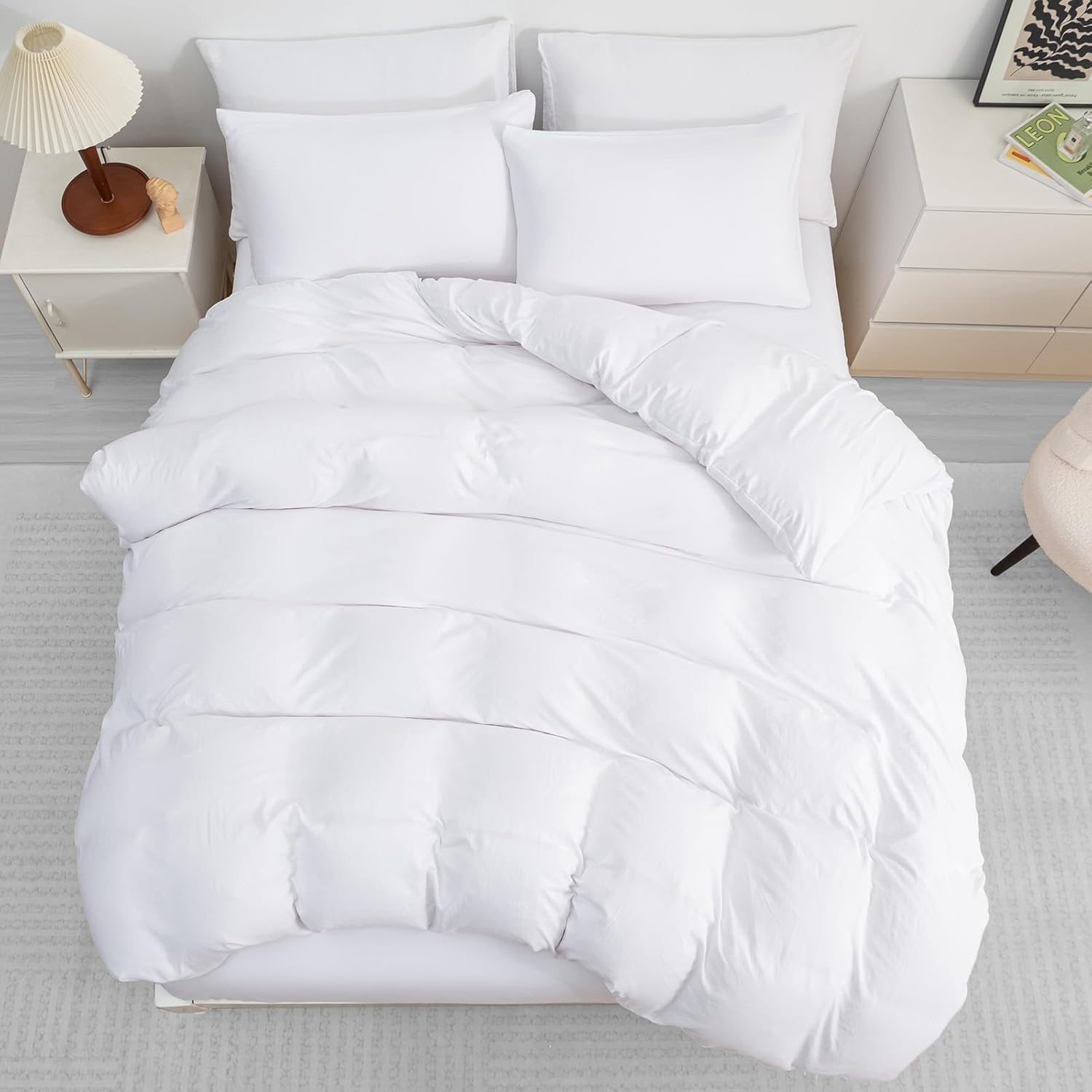 Double Duvet Cover Set - Pre-Washed Microfibre Bedding Set for Added Softness & Comfort - Lightweight Premium Quilt Cover Set for All Seasons With Zipper Closure