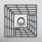 Sink Saver- 2 piece Adjustable Kitchen Sink Protector Mat with non slip feet, Grey