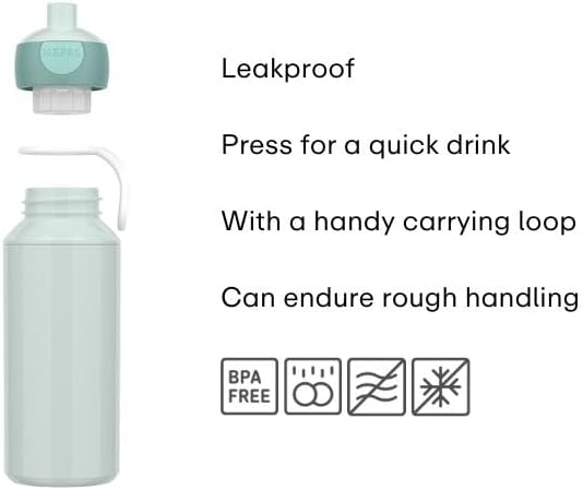 Drinking Bottle Pop-up Campus - Drinking Bottle Little Dutch - Leak Proof Drink Bottle For School - BPA-free & Dishwasher Safe - 400 ml - Little Farm