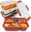 4 Pack Snack Containers, Reusable 5 Compartments Bento Snack Box, Meal Prep Lunch Containers for School Work Travel, Divided Food Storage for Kids Adults