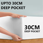 Double Fitted Sheet 100% Egyptian Cotton 300TC Hotel Quality 30 cm White Fitted Bedsheets