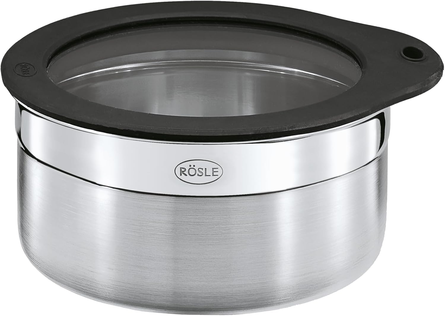 RÖSLE Tin with Keep-Fresh Lid, High-Quality Tin for Storing Food, Hygienic and Tasteless, 18/10 Stainless Steel, Dishwasher-Safe, 12 cm Main image