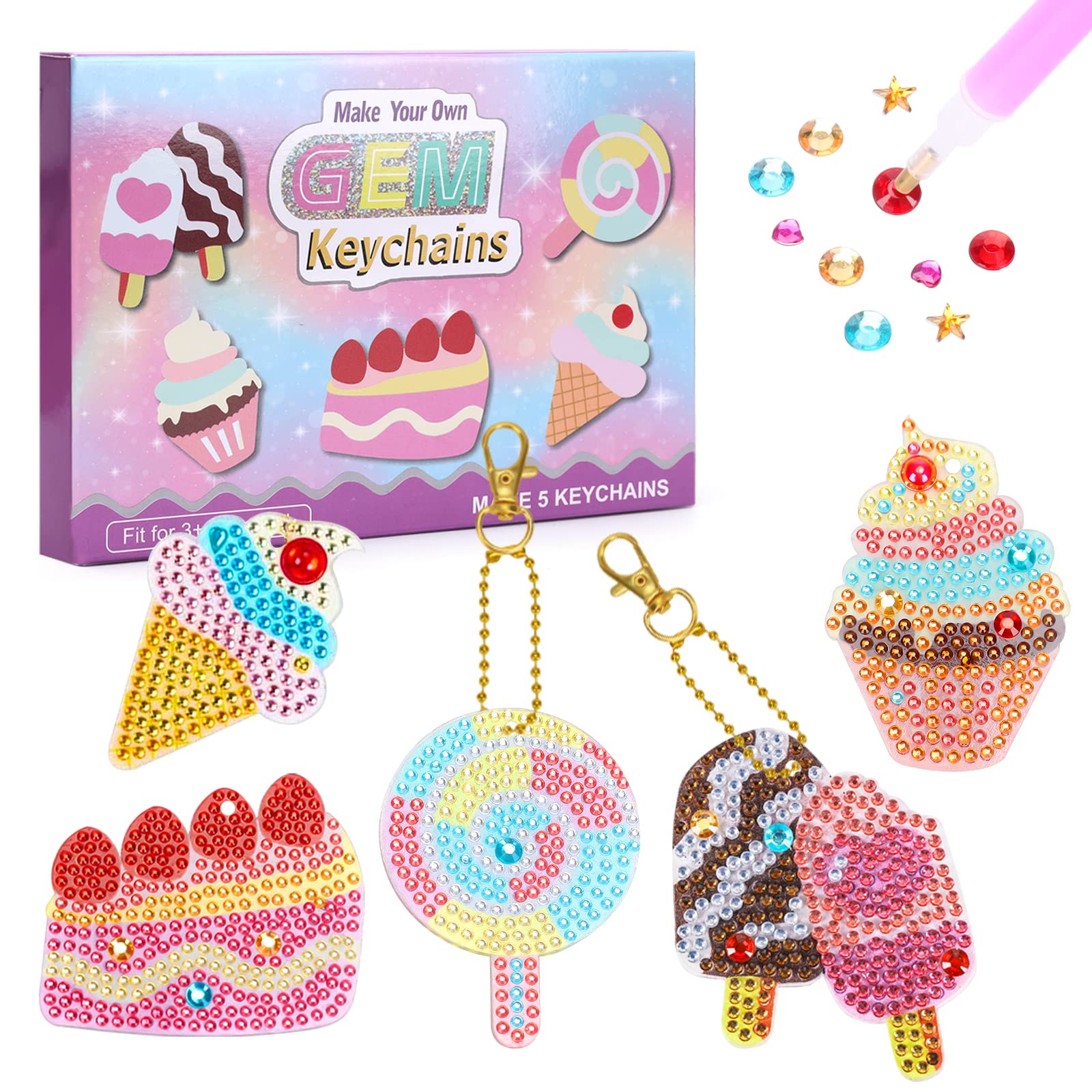 Gifts for 6 7 8 9 10 Year Old Girls- Toys for 7-12 Year Olds Girls Diamond Arts and Crafts Kits for Kids Birthday Presents Diamond Painting Mosaic Kits for Children Stocking Fillers Kids