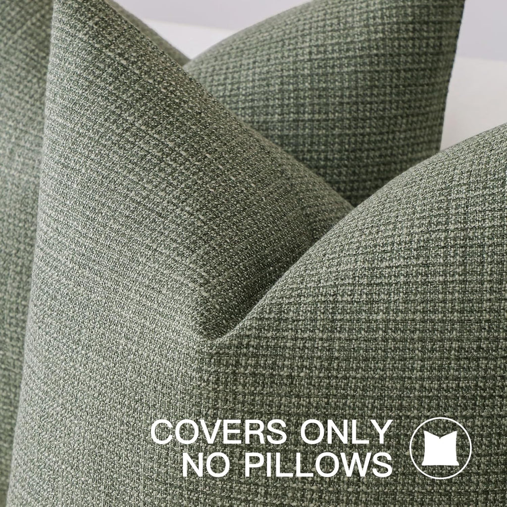 Artscope Linen Cushion Covers Set of 1 Decorative Lumbar Pillowcase Pillow Cover 12x20 Inch for Home Decor Sofa Bedroom Car 30x50cm Gray Green