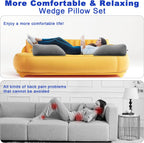 Leg Elevation Pillow,Inflatable Wedge Pillows,Knee Pillow, Leg Pillow with Inflator and Storage Bag,Leg Support Pillow for Bed,Improve Circulataion,Suitable for improving Sleep Quality (Grey)